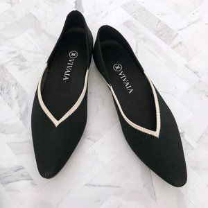 VIVAIA Vienna Pointed-Toe V-Cut Flats Size EU=40/ US=9